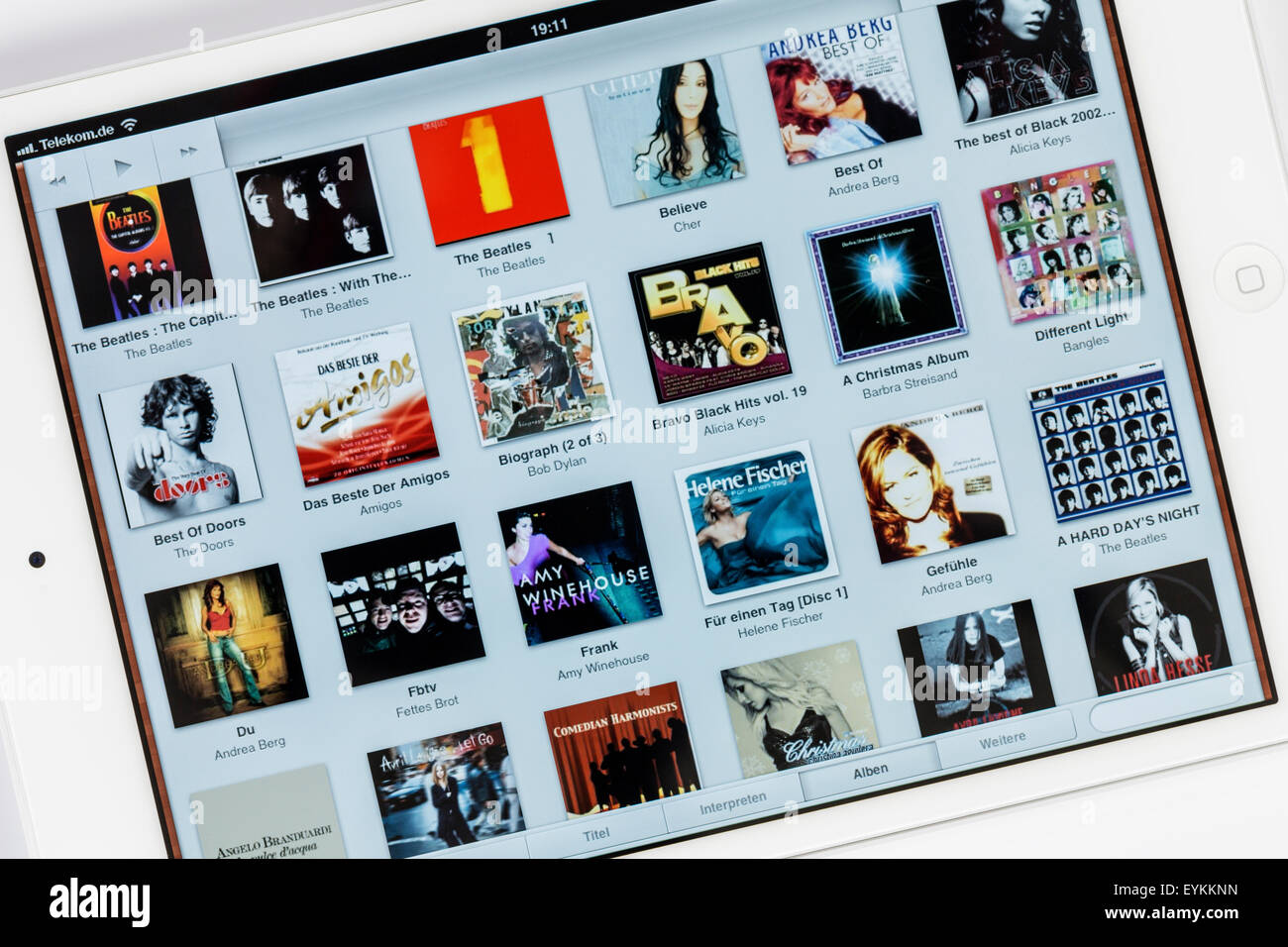 Apple iPad mini, l'affichage, de la musique, iPad, poste, programme, multi-fonction pneumatique, détail, Banque D'Images