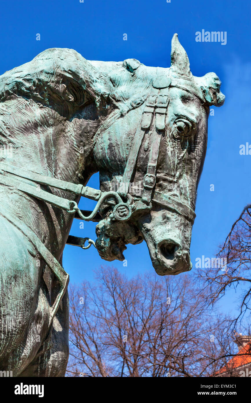 Général Phil Sheridan Rienzi Horse Memorial Statue Guerre civile Sheridan Circle Embassy Row Washington DC Banque D'Images