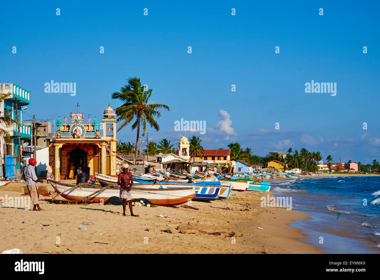 Sri Lanka, Ceylan, Province de l'Est, la Côte Est, Trincomalee, village de pêcheurs Banque D'Images