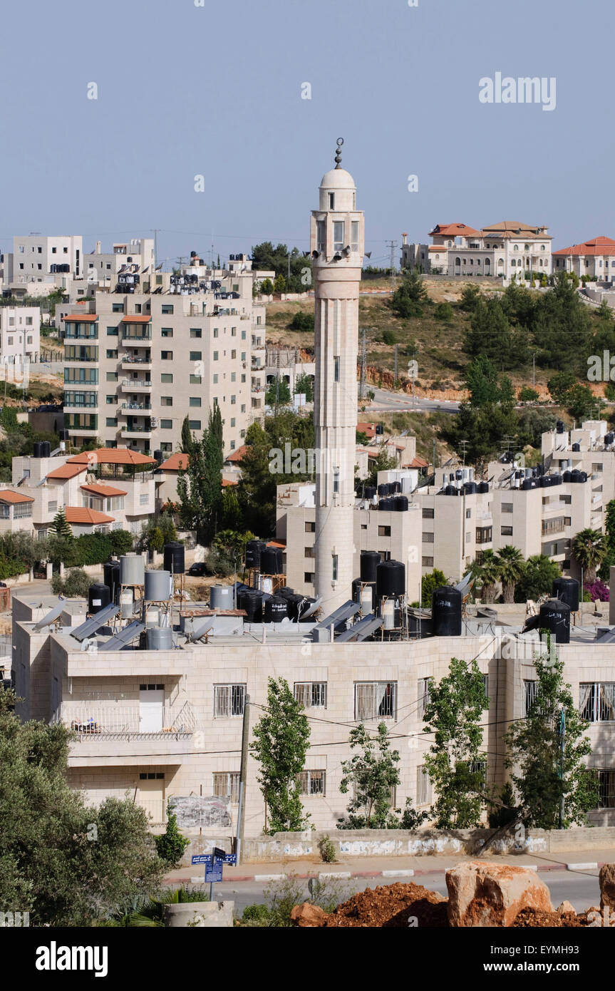 La partie moderne de la ville de Ramallah, Palestine, Jordanie, de l'ouest des terres de la Cisjordanie, Israël Banque D'Images