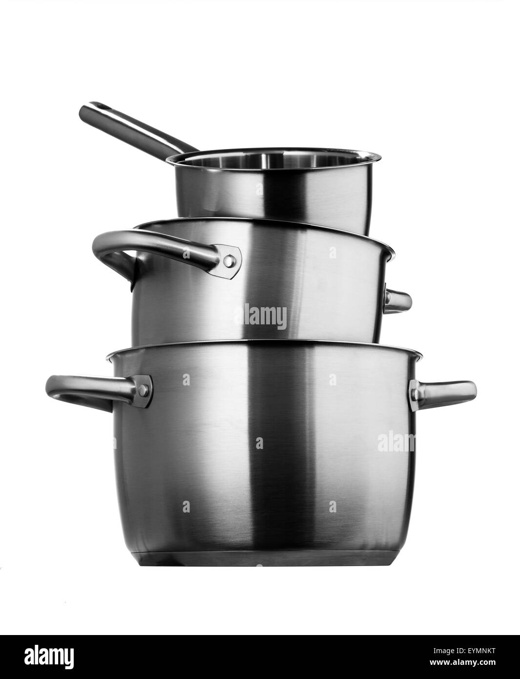 Pots en acier inoxydable Banque D'Images