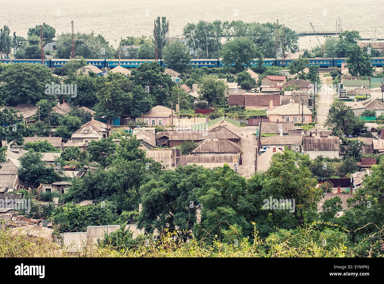 Vieux, près de la ville ukrainienne de Mariupol par temps nuageux Banque D'Images