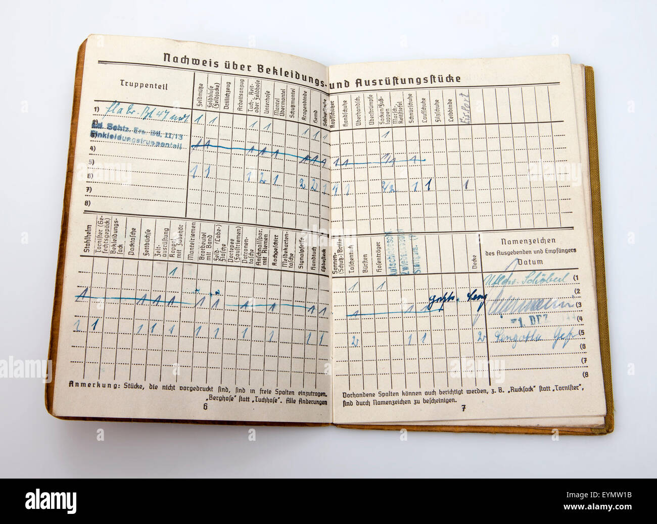 Carte d'identité des Forces armées allemandes, 1943, l'Empire allemand, l'Europe, Banque D'Images