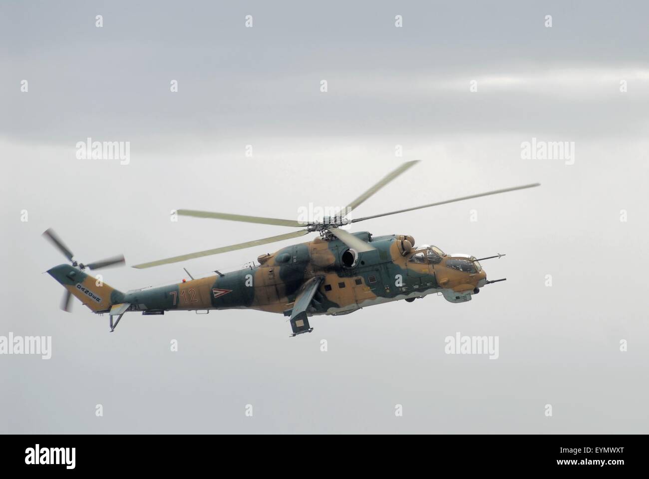 Les forces armées hongroises, hélicoptère de combat de construction soviétique Mil Mi-24 'Hind' Banque D'Images