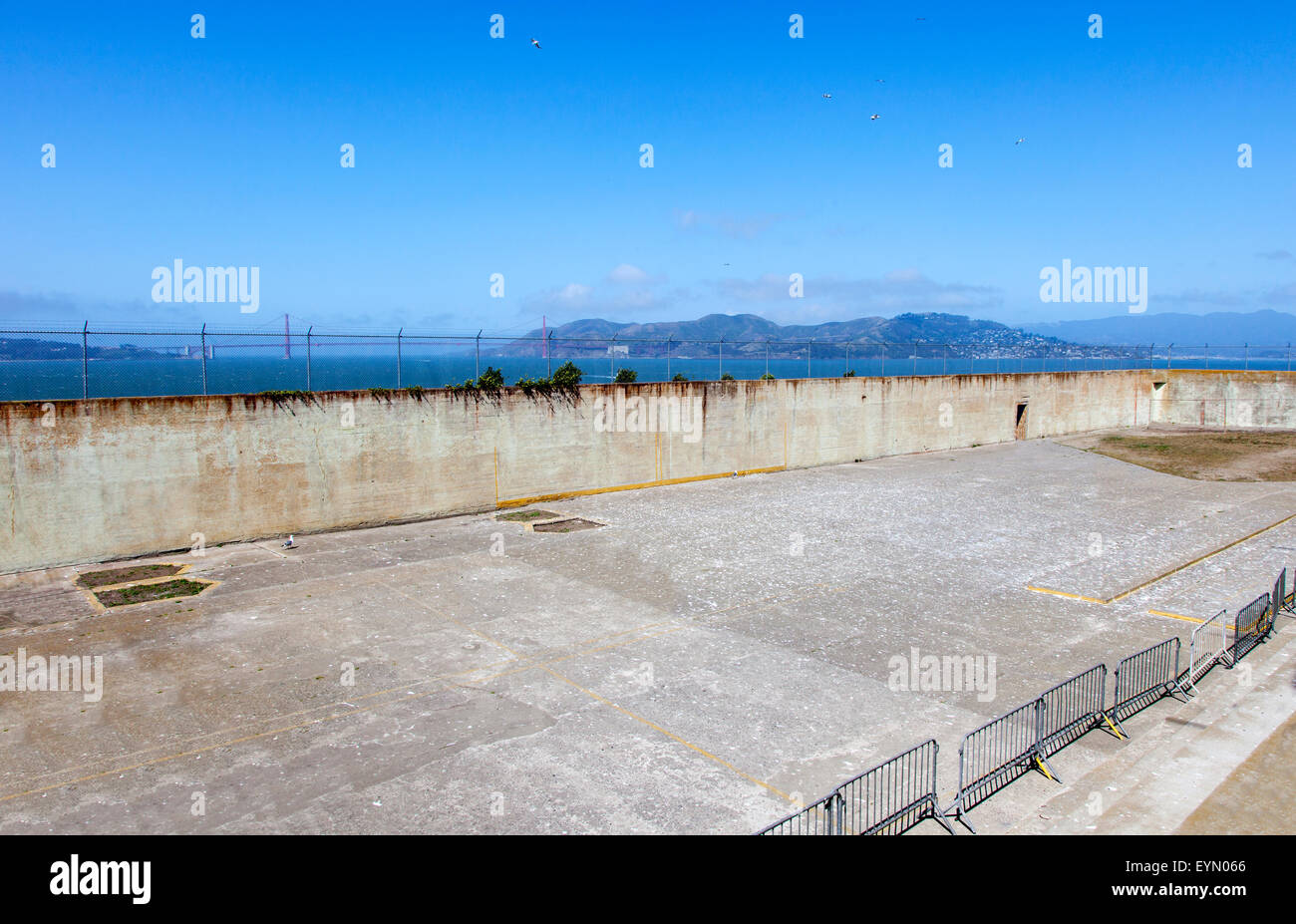 La cour de récréation à l'Alcatraz, San Francisco, USA Banque D'Images