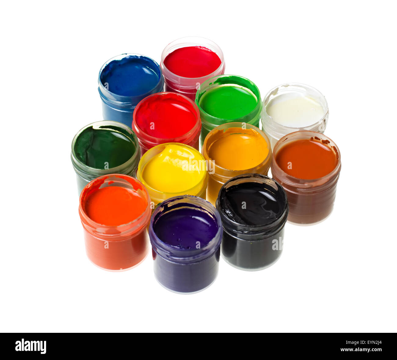 La gouache multicolores isolé sur fond blanc Banque D'Images