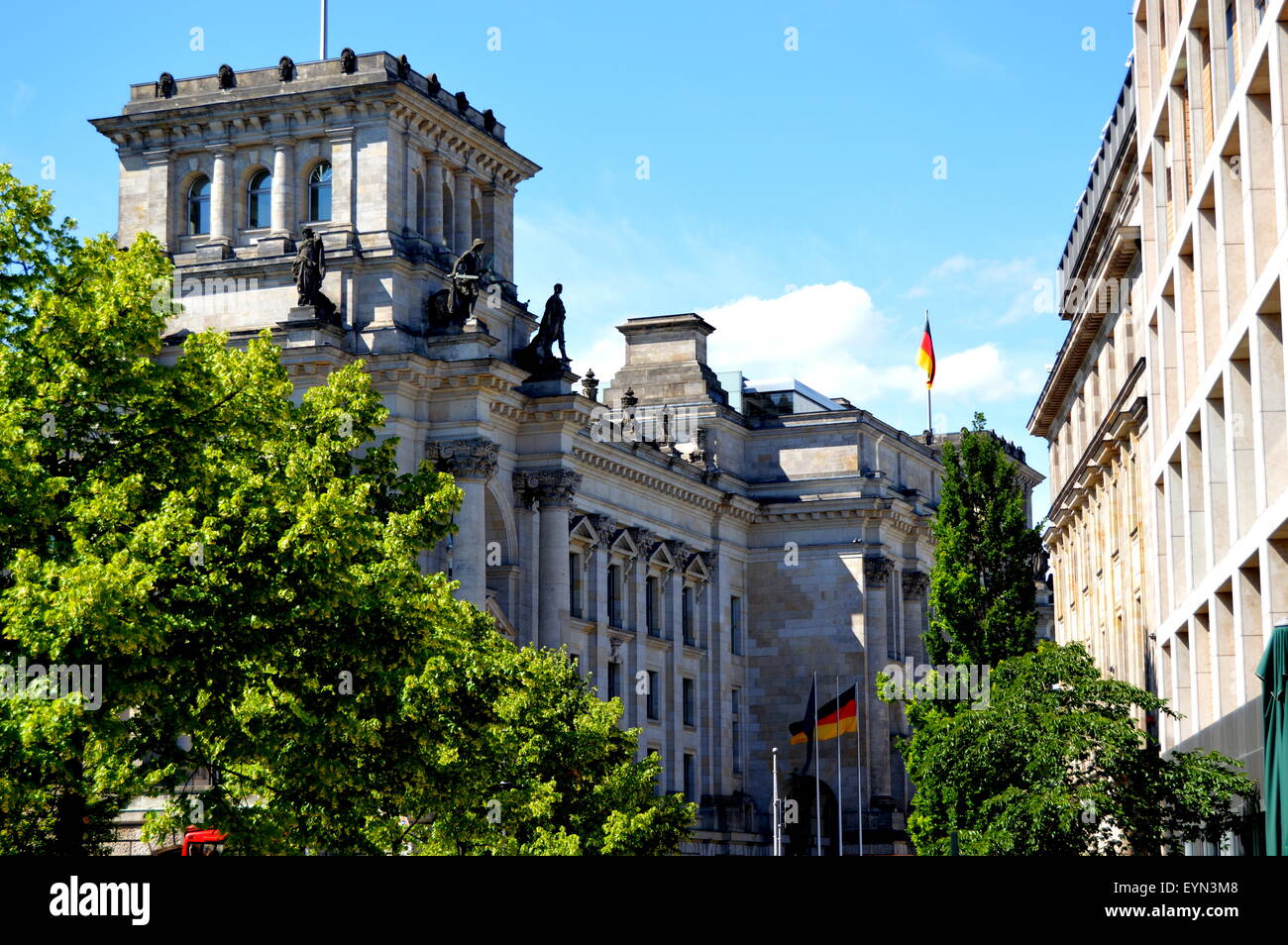 Bâtiment du Reichstag, Street View de l'arrière. Banque D'Images