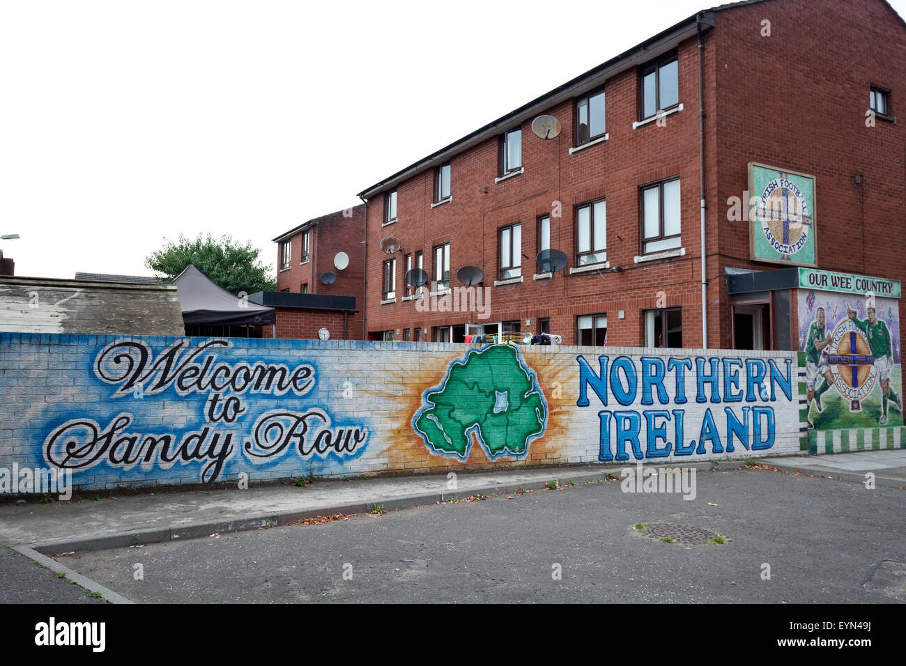 Bienvenue à Sandy Row murale, Belfast, en Irlande du Nord Photo Stock