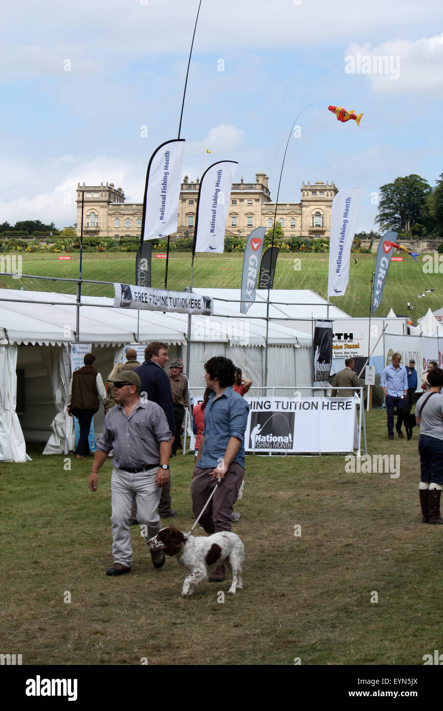 Leeds, UK. 1er août 2015. Les visiteurs de l'ACC (Association des propriétaires fonciers du pays) jeu juste à Harewood House près de Leeds, Angleterre. Crédit : David Handson/Alamy Live News Banque D'Images