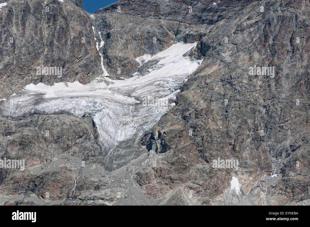 Glacier dans le Mont Cervin (Matterhorn ). Vallée d'Aoste. Alpes. L'Italie. Banque D'Images