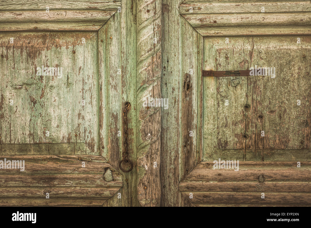 Ancienne porte d'entrée verte Banque D'Images