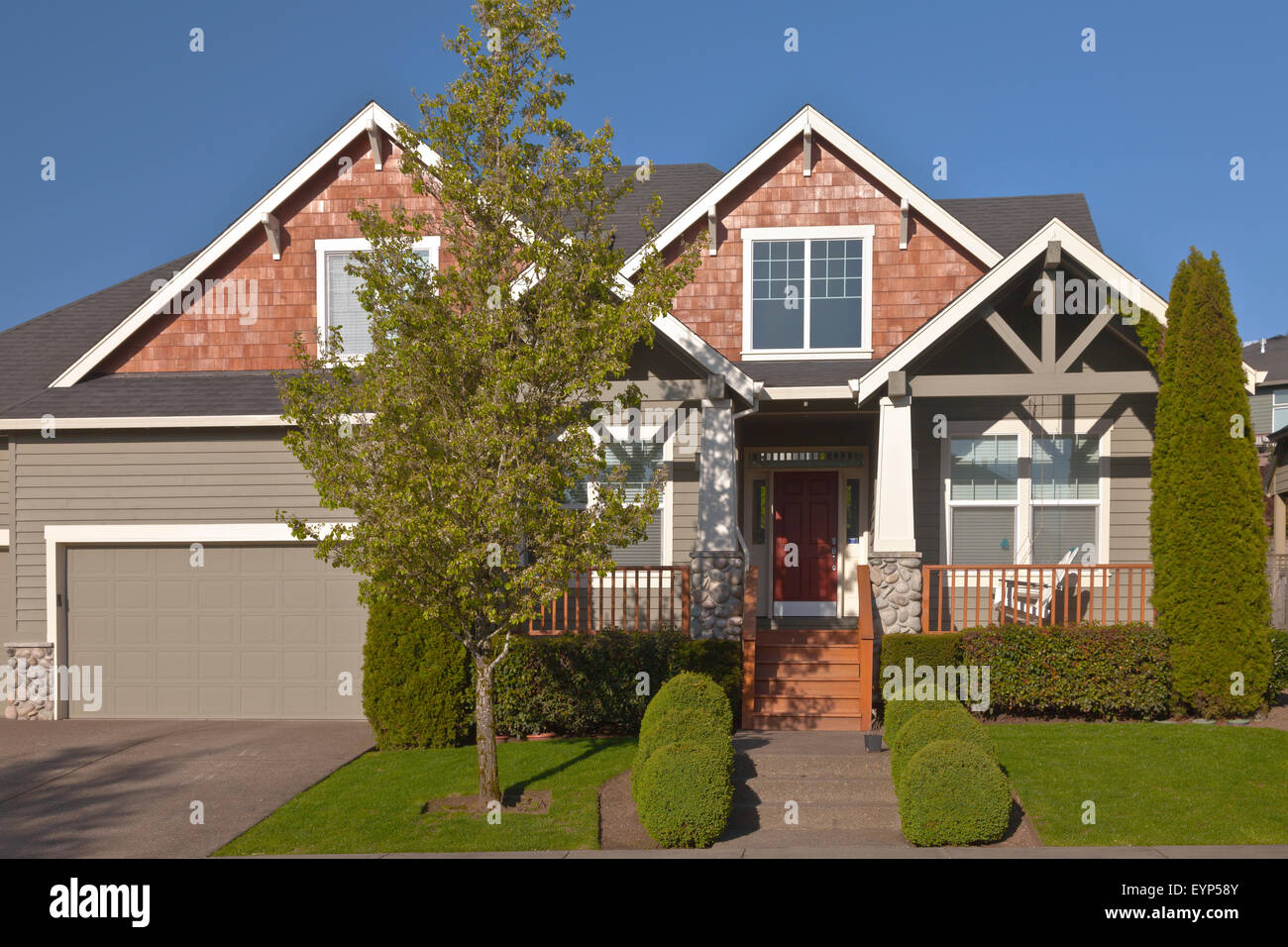 Maison de famille dans une banlieue Clakamas Oregon. Banque D'Images