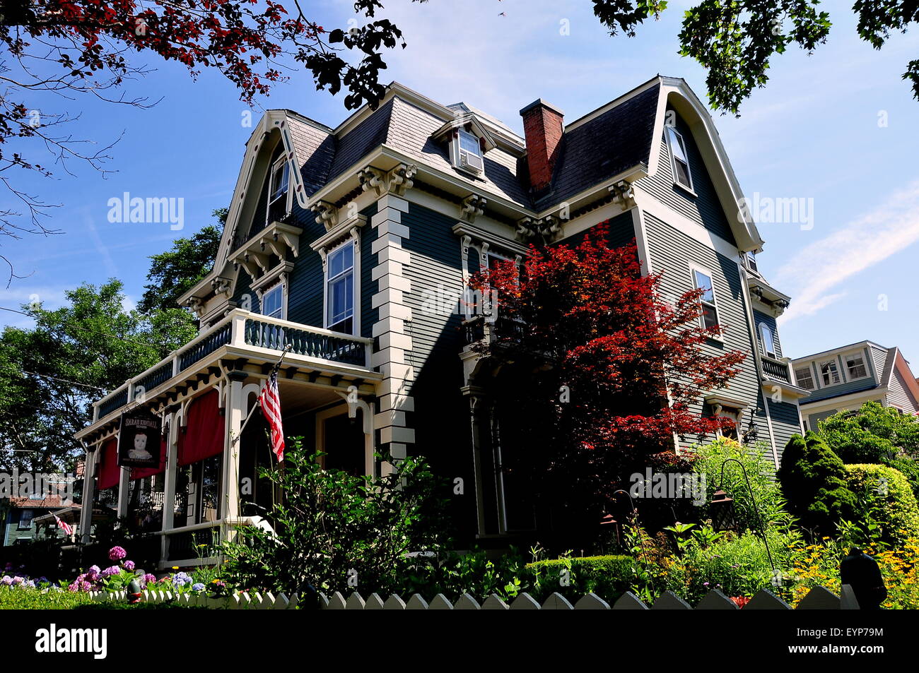 Newport, Rhode Island : l'élégant de l'ère victorienne Sarah Kendall Bed & Breakfast Inn at historic Easton's Point Banque D'Images