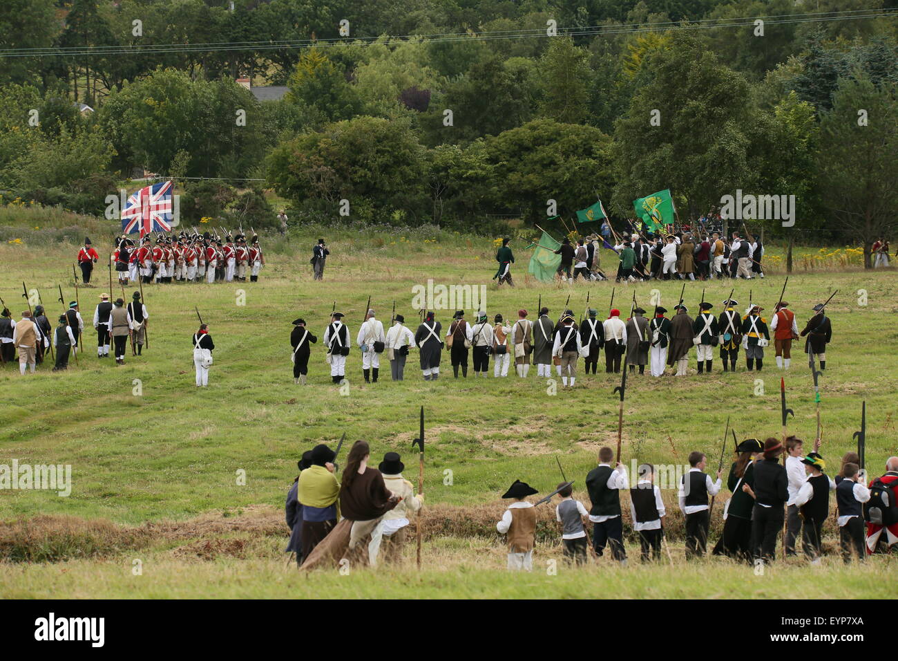 Le comté de Wexford, Irlande. 2 Août, 2015.Libre à partir de la bataille de Vinegar Hill re-enactment près de frome Town, dans le comté de Wexford, Irlande représentant une bataille historique entre l'Irlandais et les forces britanniques en 1798. Credit : Brendan Donnelly/Alamy Live News Banque D'Images