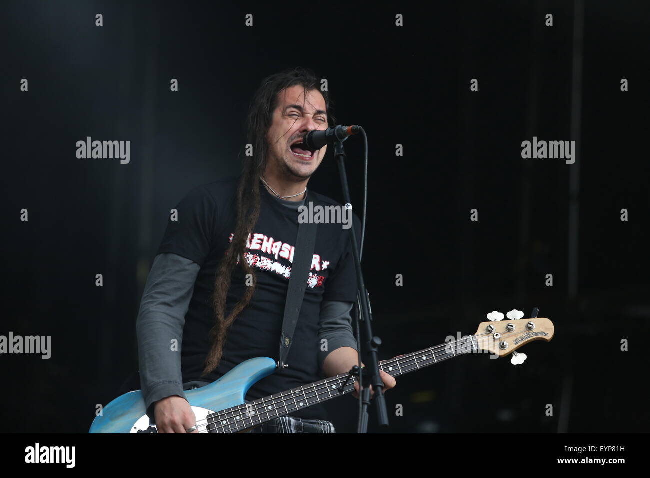 Penrith, Cumbria, Royaume-Uni. 1er août 2015. Less Than Jake en concert sur la scène principale à Kendal appelant 2015. Credit : SJN/Alamy Live News Banque D'Images