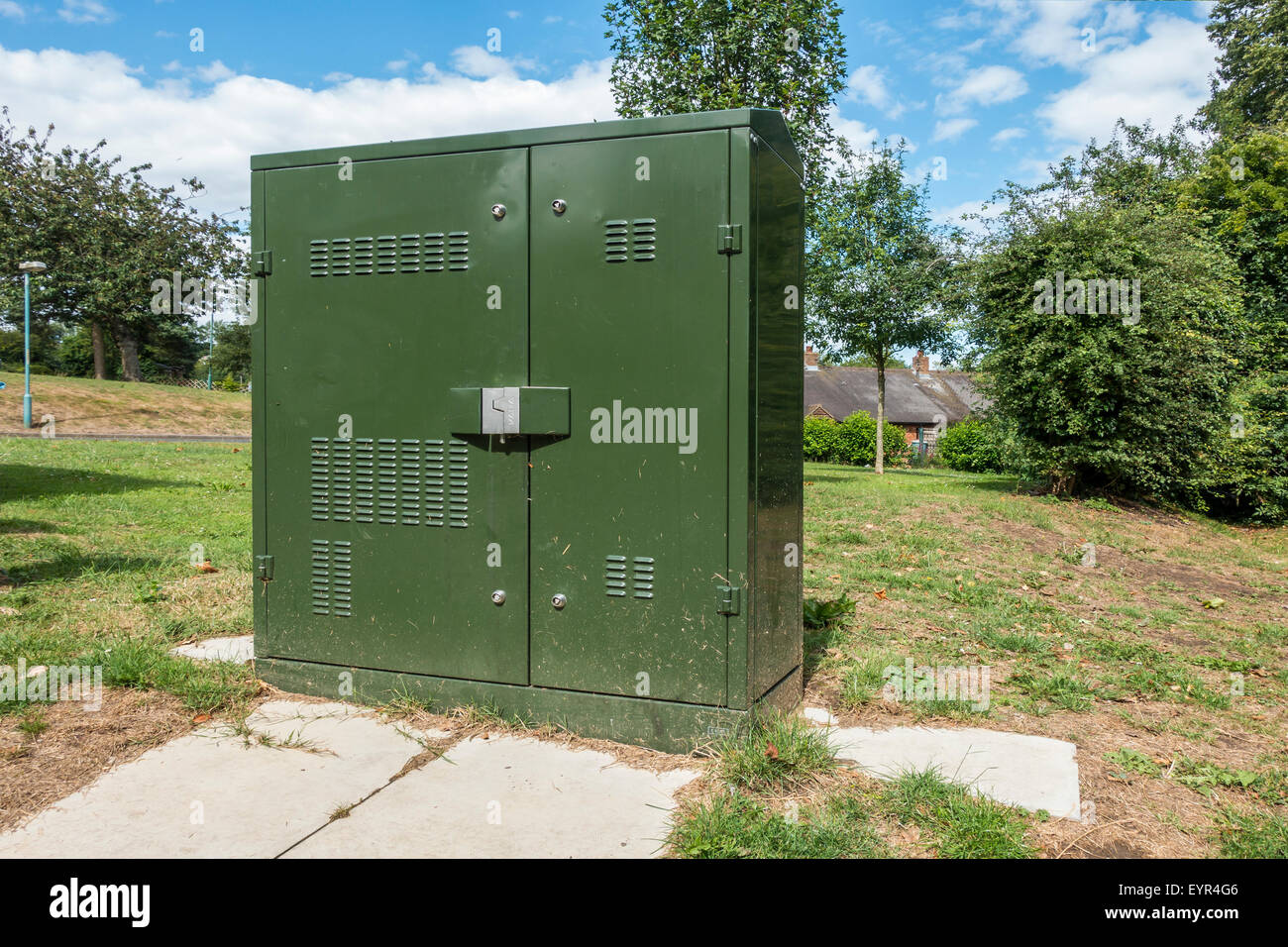 BT British Telecom Cabinet de rue Ouvrir atteindre Banque D'Images