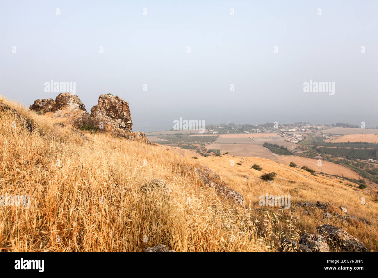 Israël, Golan surplombant la mer de Galilée Banque D'Images