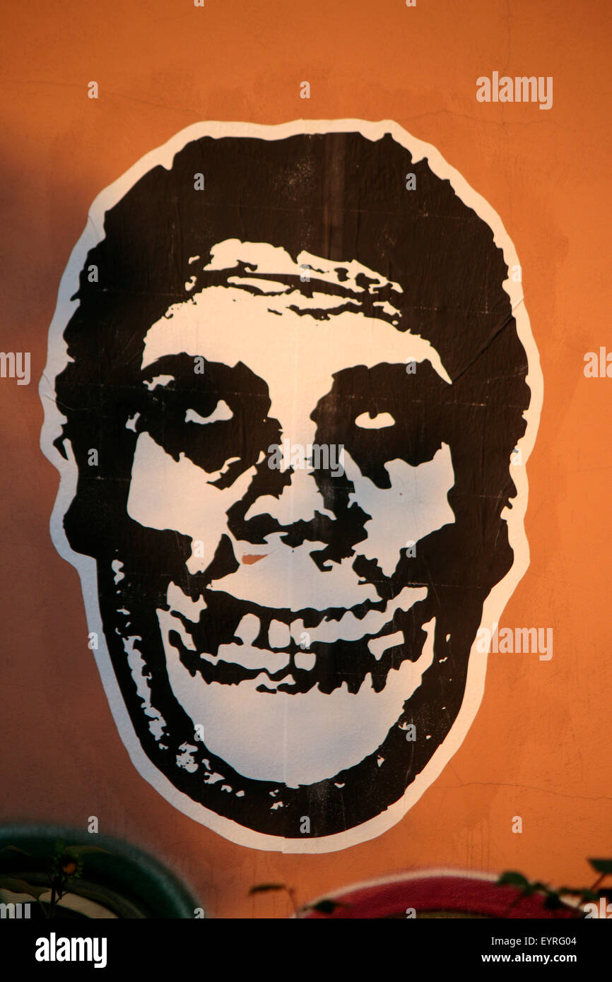 Shepard Fairey 'André le Géant' Graffity Berlin. Banque D'Images