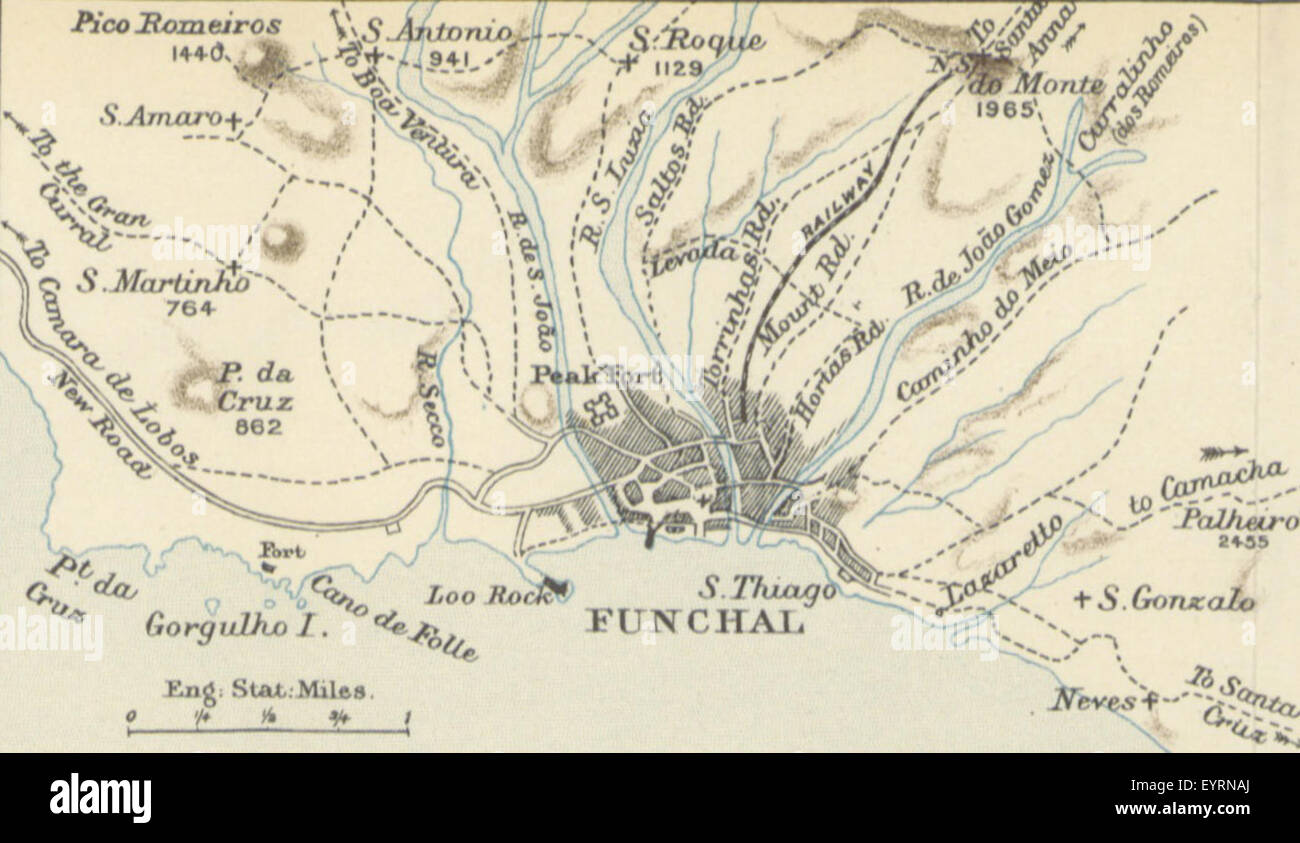 Cette image de '[Medeira et les Canaries]' montre une carte, représentant probablement les îles Madère et Canaries, avec un accent sur leurs emplacements géographiques et les caractéristiques connexes pendant la période d'exploration. Banque D'Images