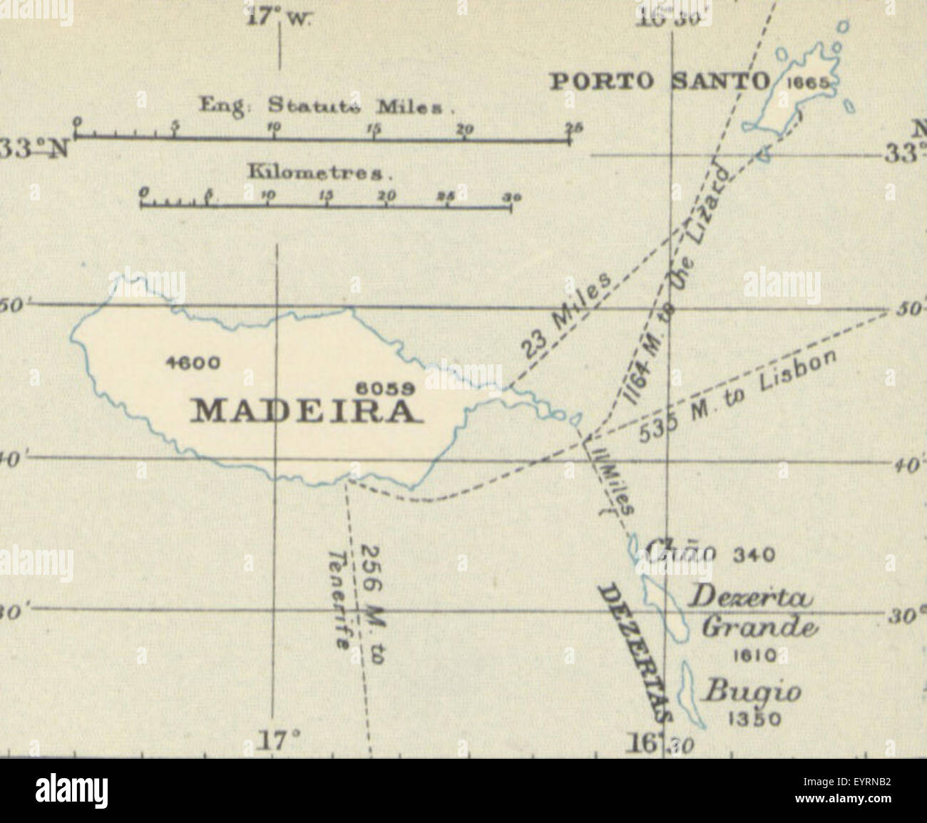 Image de la page 111 de 'Medeira et les Canaries', montrant une carte liée à l'exploration géographique de Madère et des îles Canaries, en se concentrant sur leurs emplacements et leur importance. Banque D'Images