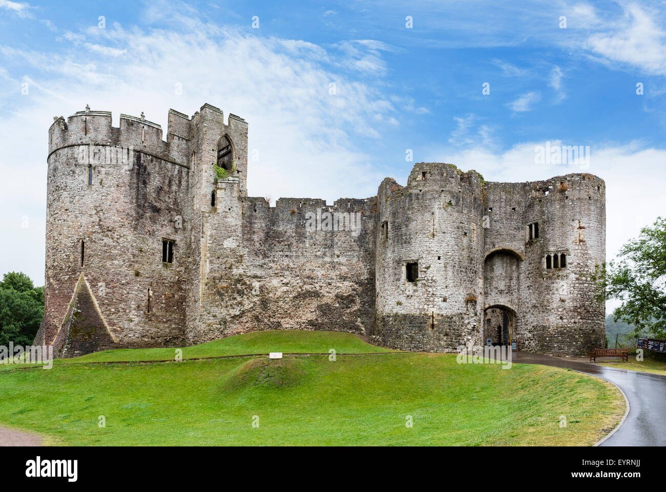 Les ruines de château de Chepstow, Chepstow, Monmouthshire, Wales, UK Banque D'Images