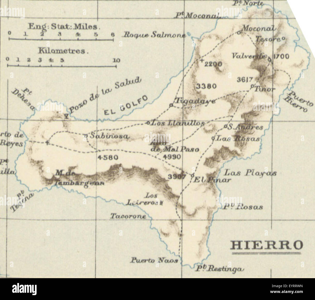 Une carte du livre '[Medeira et les îles Canaries]', montrant la situation géographique et les caractéristiques de Madère et des îles Canaries, avec un accent particulier sur les caractéristiques topographiques et les routes maritimes. Banque D'Images