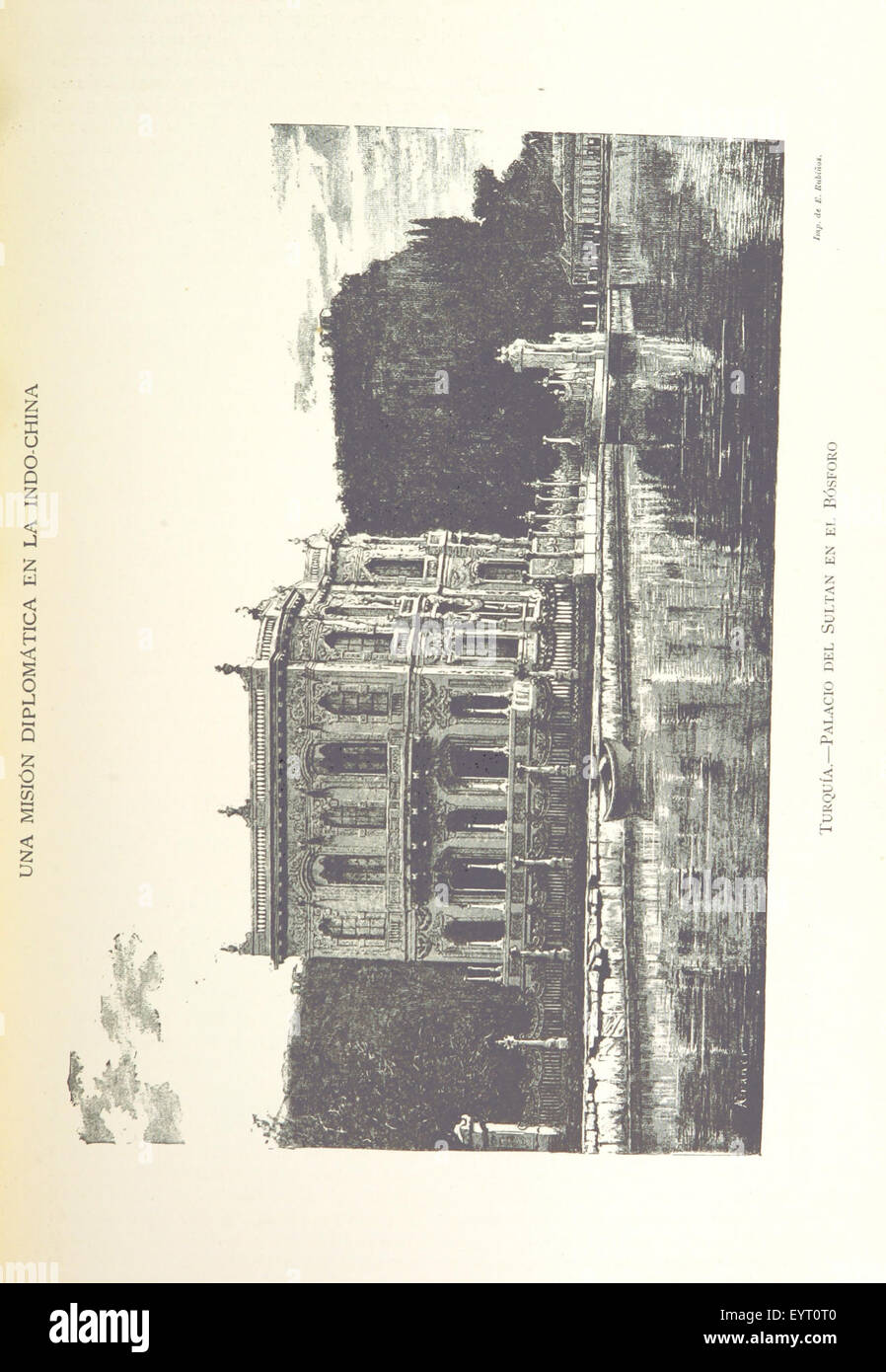 Image de la page 221 de 'Una Misión diplomática en la Indo-Chine', représentant une mission diplomatique de l'Espagne auprès de l'Empire de l'Annam (Vietnam) et du Royaume du Siam (Thaïlande), avec une publication illustrée de Don P. de Novo y Colson. Banque D'Images