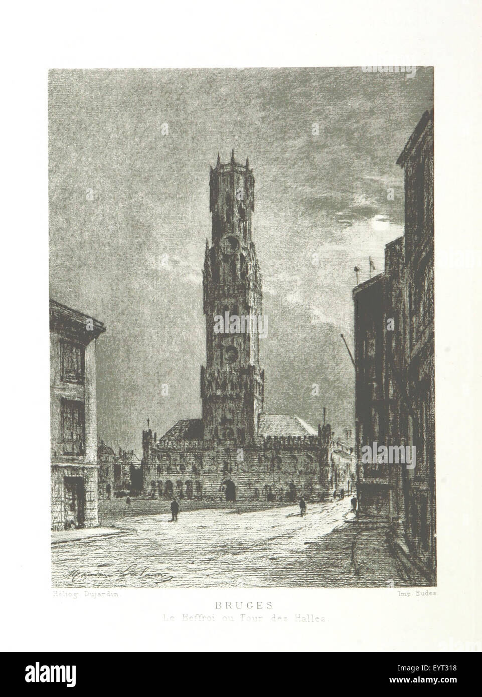 Une photographie de la page 262 de 'la Flandre à vol d'oiseau', représentant des vues aériennes de la région des Flandres, avec des illustrations de M. Lalanne. Banque D'Images