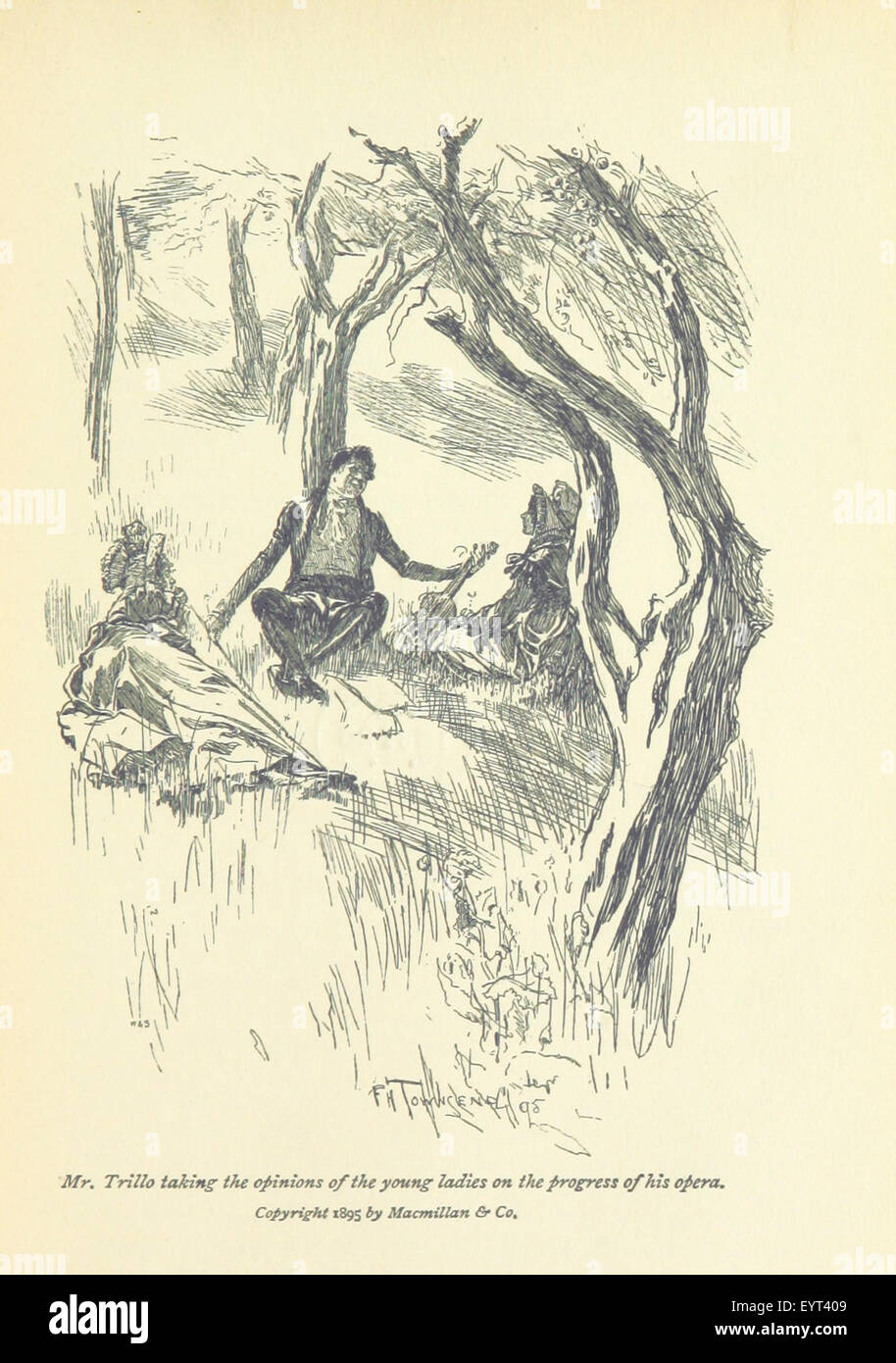 Une image de 'Maid Marian et Crotchet Castle', illustrant une scène ou un personnage du roman. Le livre propose une histoire fantaisiste, souvent axée sur des thèmes d'aventure et de romance, avec une introduction de George Saintsbury. Banque D'Images