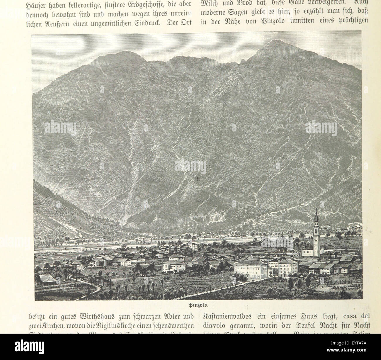 Cette image, tirée de 'Tirol und Vorarlberg', présente une illustration ou une carte des régions du Tyrol et du Vorarlberg en Autriche, montrant leurs paysages et caractéristiques géographiques au XIXe siècle. Banque D'Images