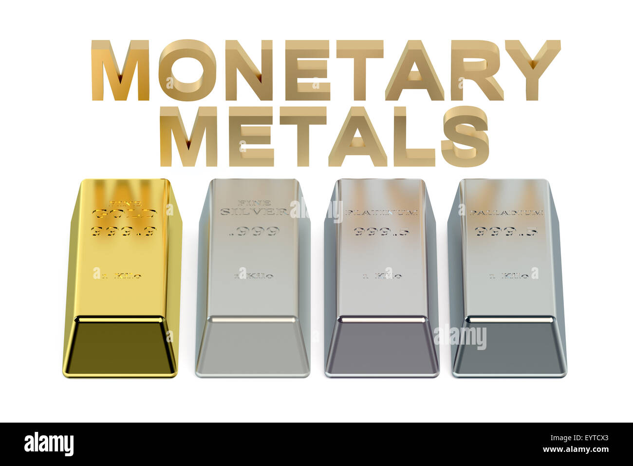 Ensemble de lingots de métaux monétaires Banque D'Images