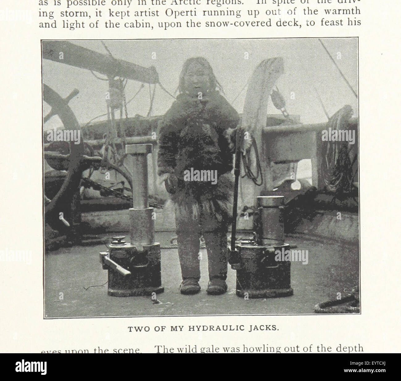 Une photographie de la page 593 de 'Northward Over the Great Ice', documentant la vie et le travail le long des côtes et de la calotte glaciaire du Groenland pendant les expéditions en 1886, 1891 et 1897. Banque D'Images