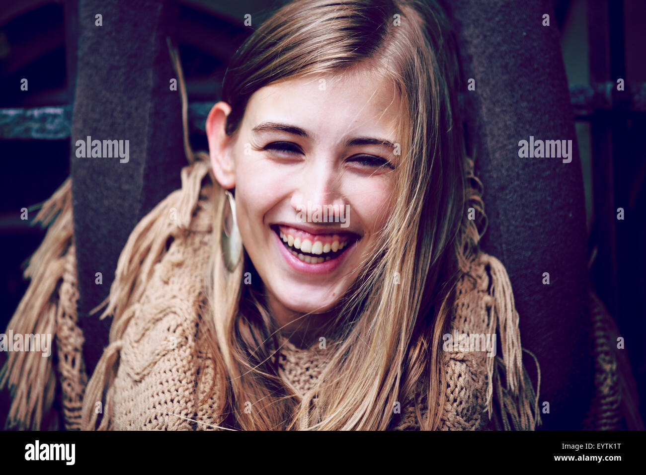 Laughing young woman Banque D'Images