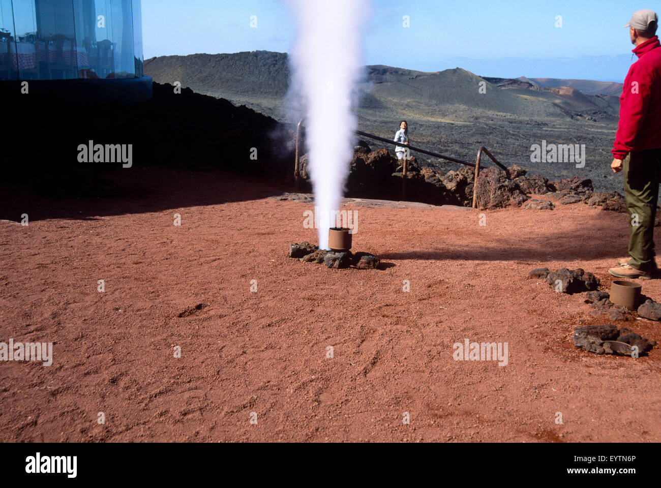 Parc National de Timanfaya, jet de vapeur, Banque D'Images