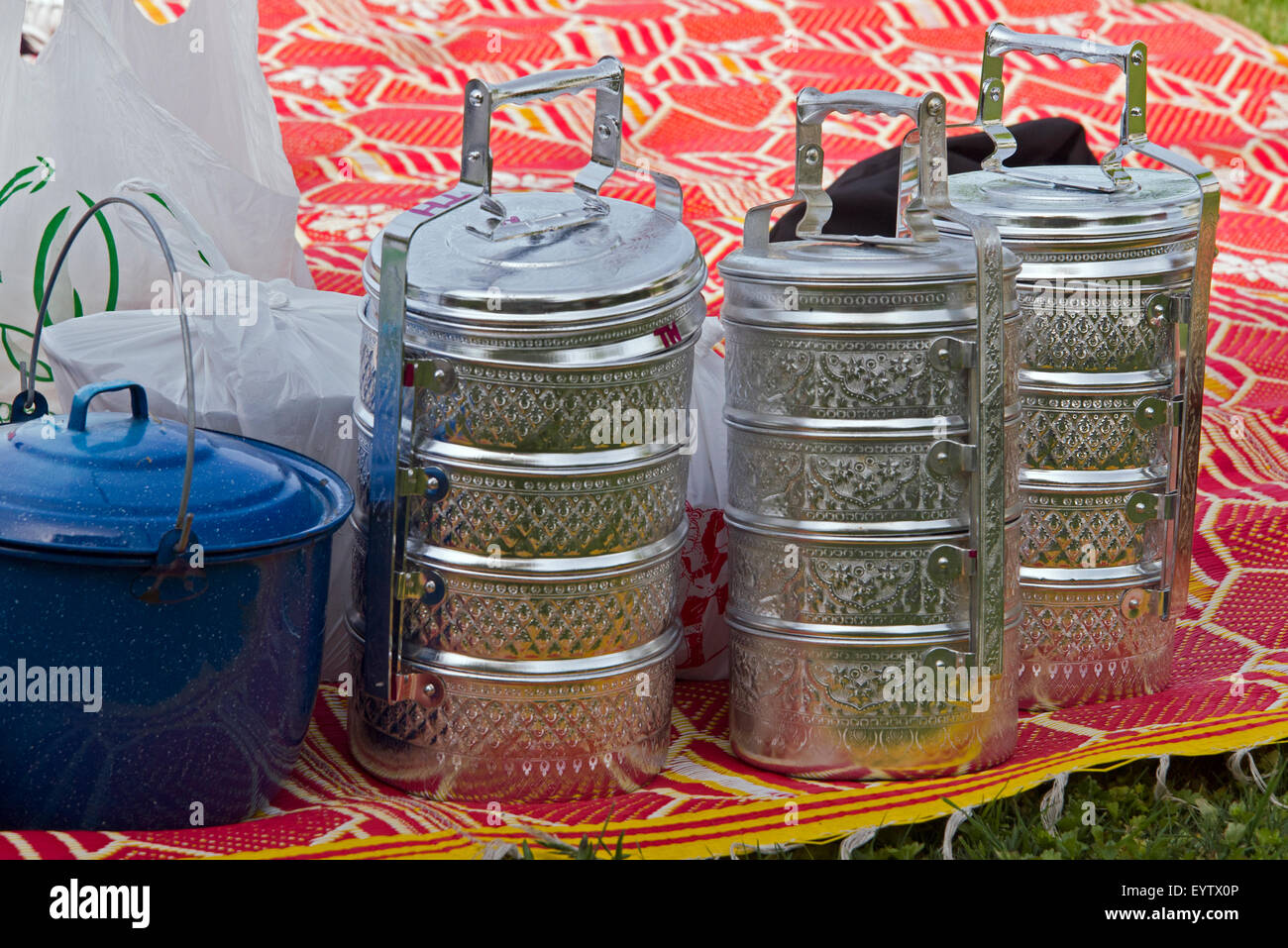 Fête du Nouvel An à la statues bouddhistes cambodgiens situé dans la région de Stockton, en Californie. Banque D'Images