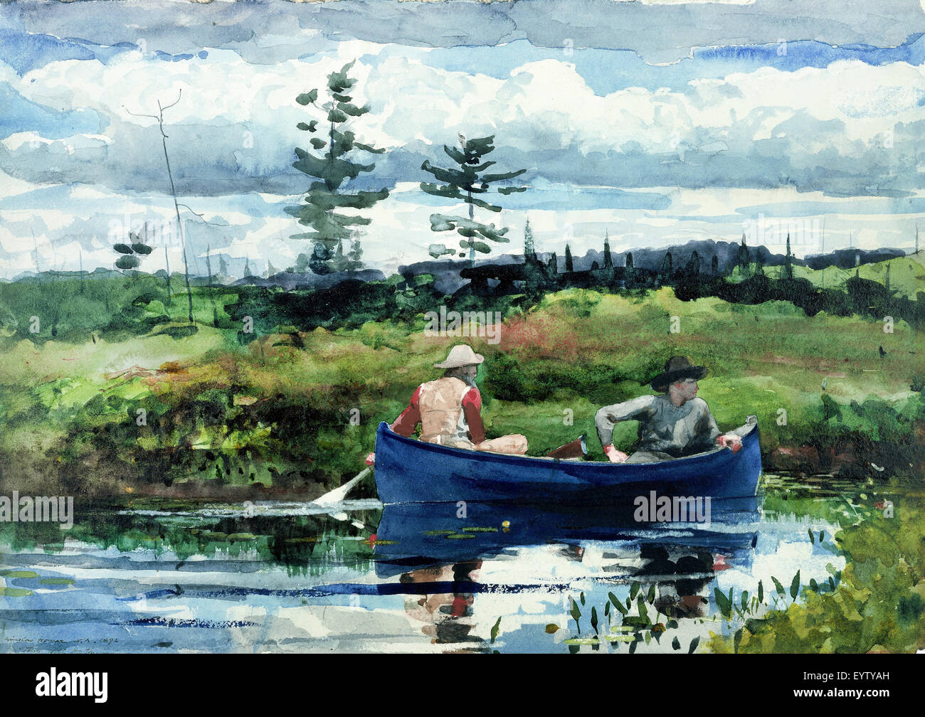 Winslow Homer, le bateau bleu 1892 l'Aquarelle. Musée des beaux-arts de Boston, USA. Banque D'Images