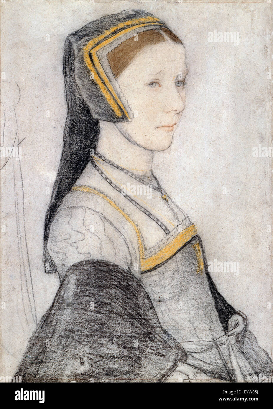 Hans Holbein le Jeune, Anne Cresacre. Circa 1526-1527. Les craies de couleur et noir. Collection Royale du Royaume-Uni. Banque D'Images