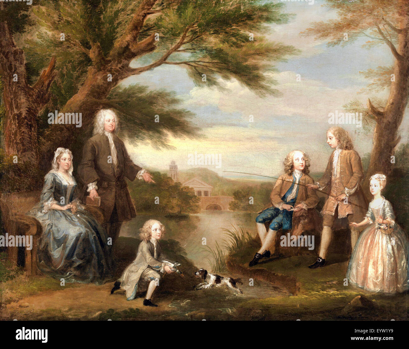 William Hogarth, John et Elizabeth Jeffreys et leurs enfants 1730 Huile sur toile. Yale Center for British Art, New Haven, USA. Banque D'Images