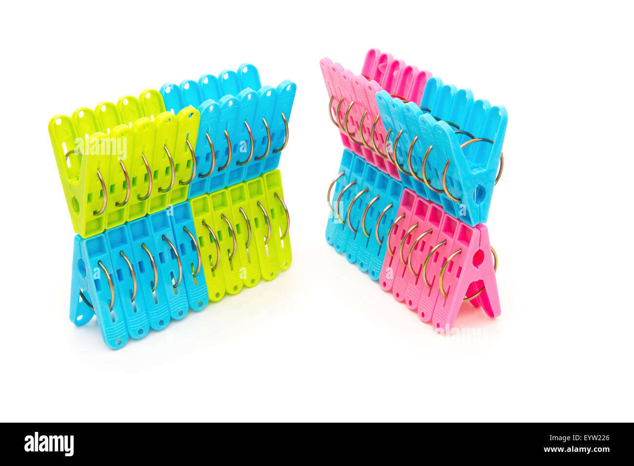 Beaucoup de linge sur un fond blanc Banque D'Images