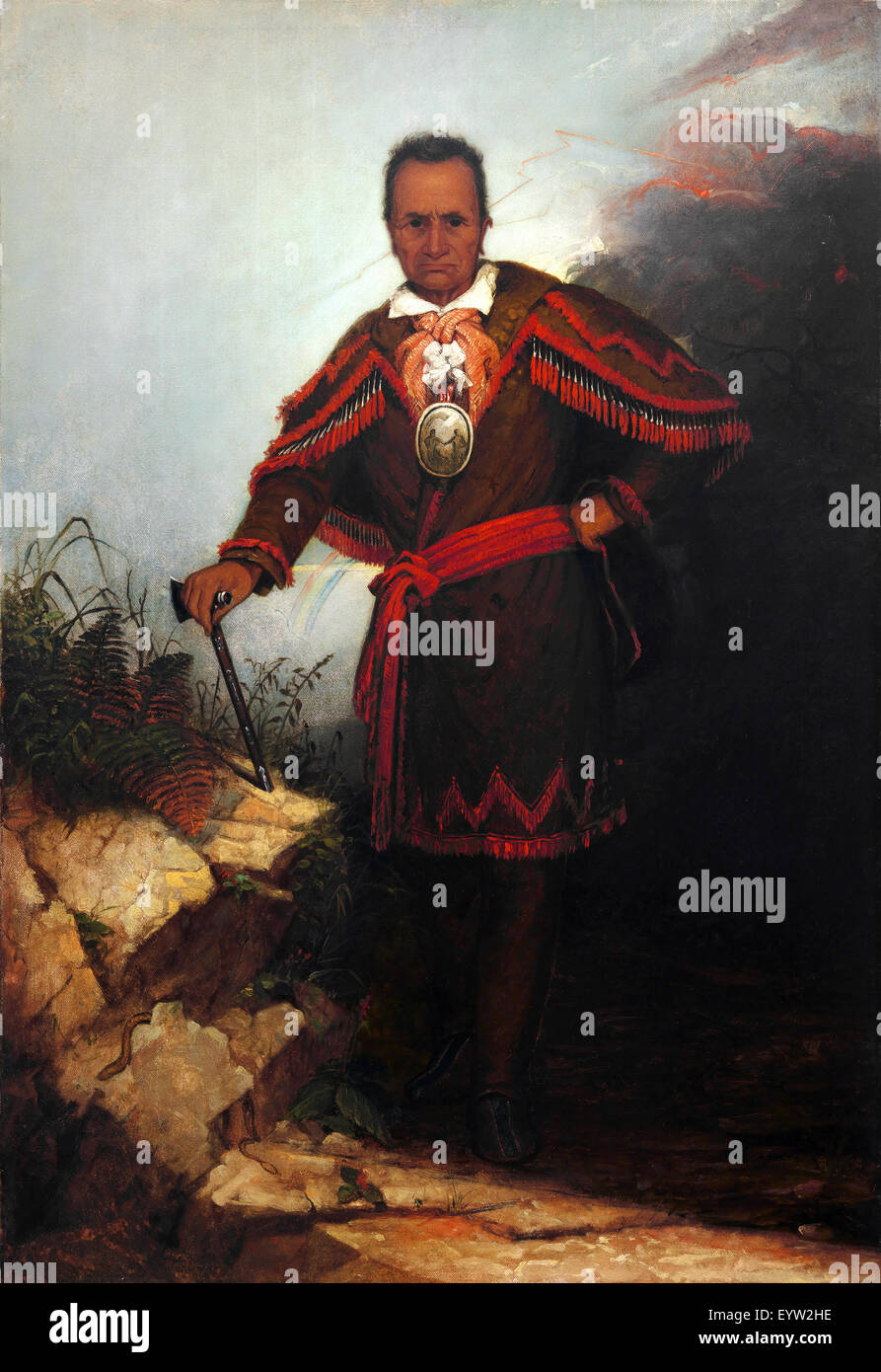 Thomas Hicks, Red Jacket (Sagoyewatha) 1868 Huile sur toile. National Portrait Gallery, Washington, D.C., USA. Banque D'Images
