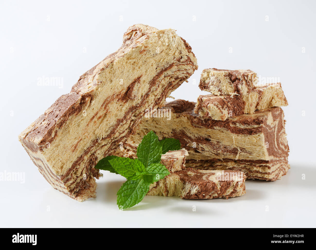 Halva sésame en marbre avec le cacao Banque D'Images