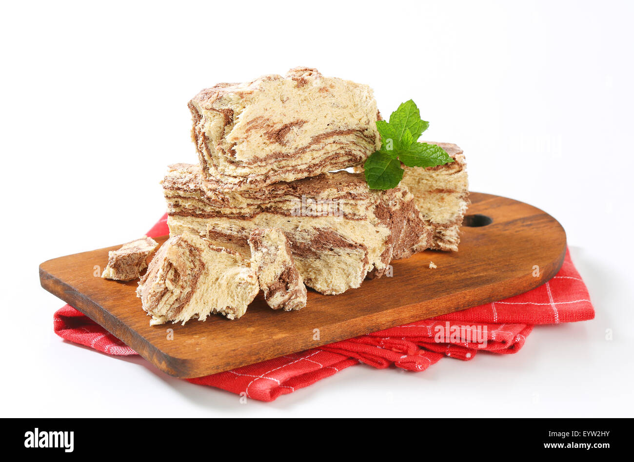 Halva sésame en marbre avec le cacao Banque D'Images