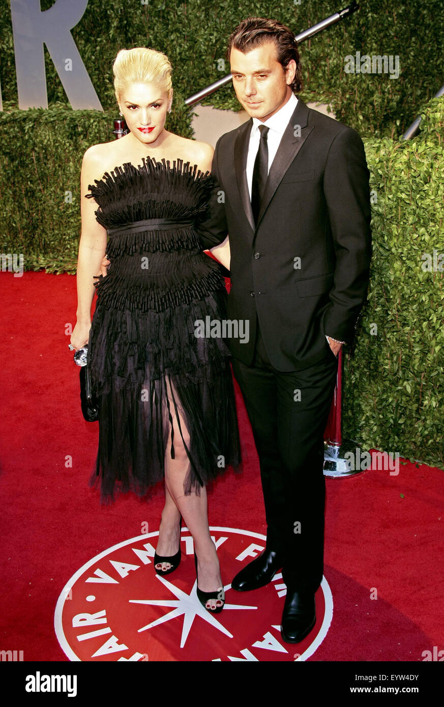 Musiciens Gwen Stefani et son mari Gavin Rossdale arrivent à la Vanity Fair Oscar Party Tours au coucher du soleil à West Hollywood, Los Angeles, USA, dimanche, 22 février 2009. Photo : Hubert Boesl Banque D'Images