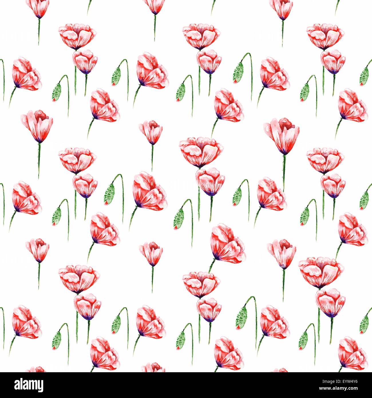 Téléchargement gratuit Images Seamless Texture Avec Aquarelle Fleurs Rouge Isole Sur Fond Blanc actualisé par