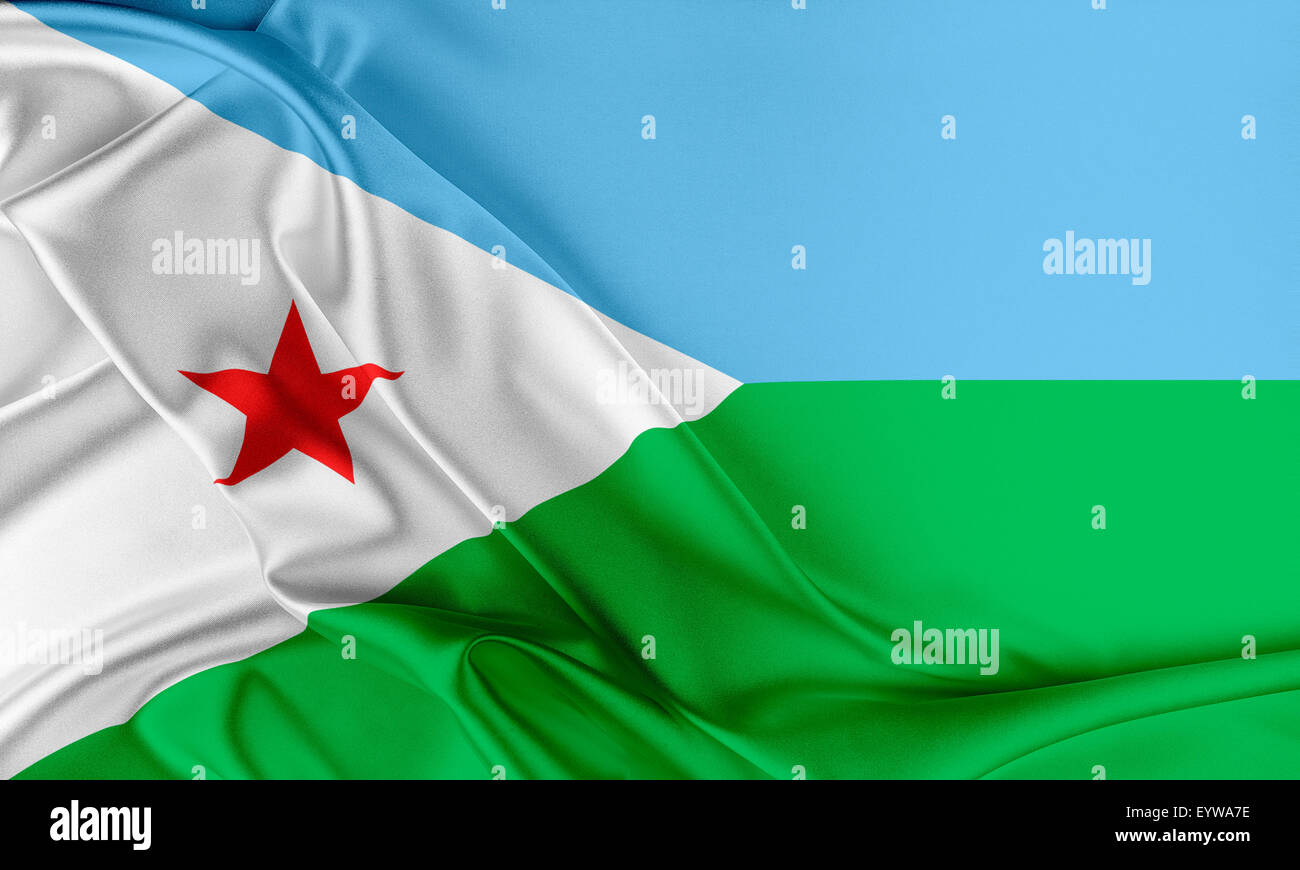 Drapeau de Djibouti. Banque D'Images