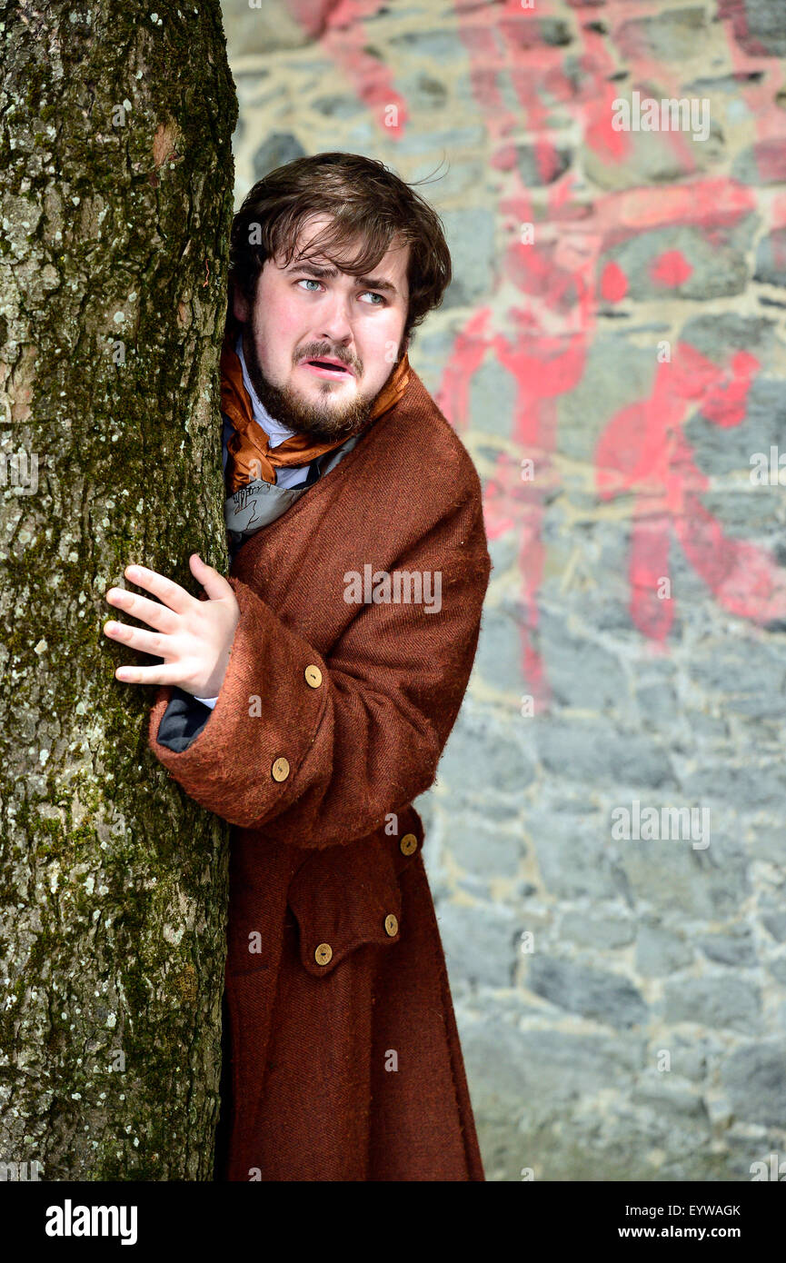 Acteur joue un citoyen dans une reconstitution de la scène du siège de Derry (1688-1689) sur les murs de Derry au cours de l'Ec de jeune fille Banque D'Images