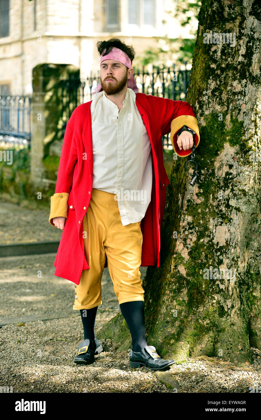 Acteur joue un prisonnier Jacobite dans une reconstitution de la scène du siège de Derry (1688-1689) sur les murs de Derry au cours de la Maiden Banque D'Images