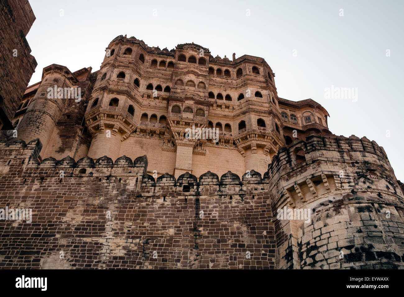 L'arrière du Fort Mehrangarh, le Meherangarh, Jodhpur, Rajasthan, India Banque D'Images