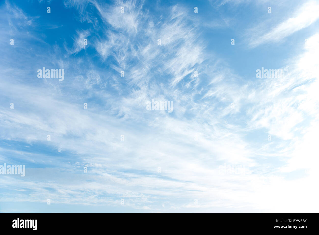 Les nuages blancs moelleux dans le ciel bleu Banque D'Images