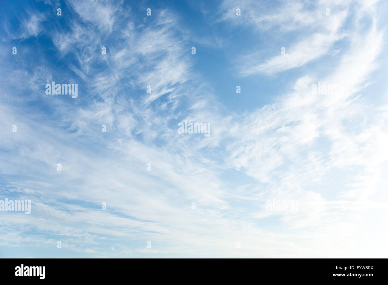 Les nuages blancs moelleux dans le ciel bleu Banque D'Images